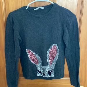 H&M bunny sequin long sleeve sweater